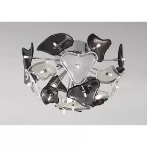 Image of Ceiling lamp Otto 21 G4 bulb, polished chrome/frosted glass/black glass