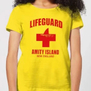 Image of Jaws Amity Island Lifeguard Womens T-Shirt - Yellow - L - Yellow