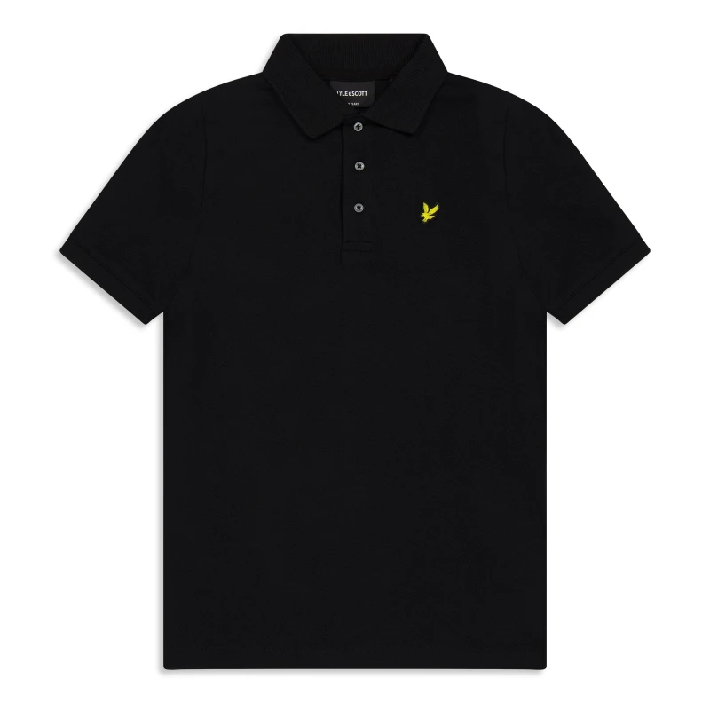 Image of Lyle and Scott Kids Short Sleeve Polo Shirt Jet Black Z865 male 8-9Y