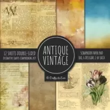 Image of Antique Vintage Scrapbook Paper Pad 8x8 Decorative Scrapbooking Kit Collection for Cardmaking, DIY Crafts, Creating, Old Style Theme, Multicolor Desig