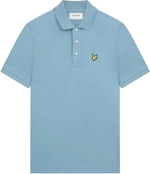 image of Lyle & Scott Mens Plain Organic Cotton Polo Shirt L - Chest 40-42' (101-106cm) DARK GREEN LYL113-W486-L