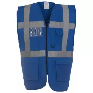 image of Yoko Hi-Vis Premium Executive/Manager Waistcoat / Jacket (Pack of 2) (L) (Royal) - Royal