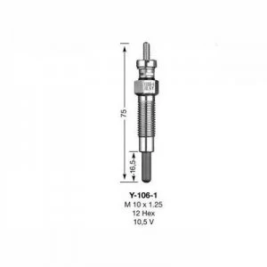 Image of NGK Glow Plug Y-106-1 Y1061 (6525)