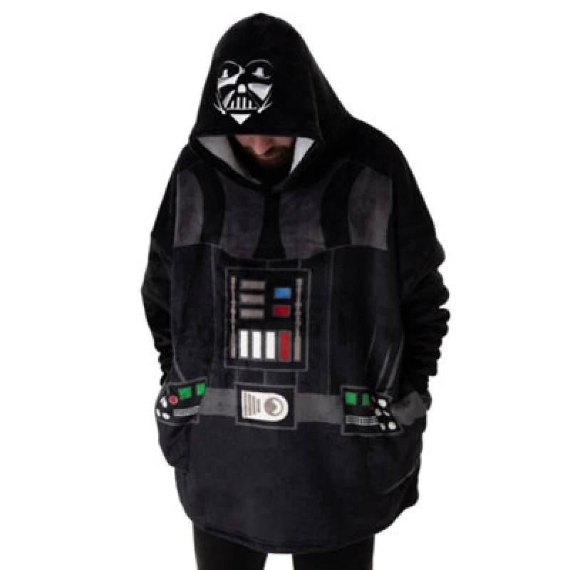 Image of Star Wars Star Wars Blanket Hoodie in Black One Size Unisex 5063203039562