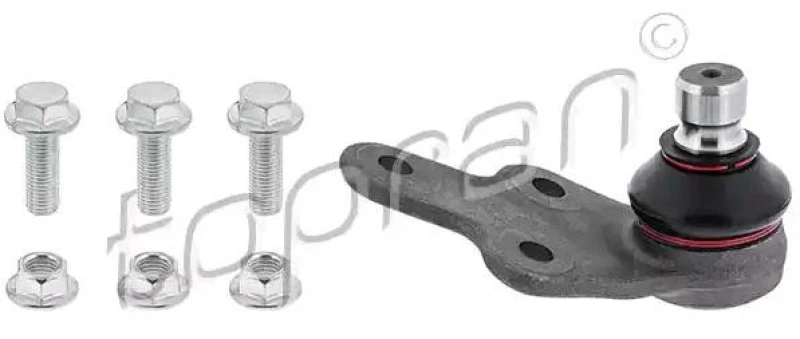 Image of TOPRAN 304 507 Ball joint Front Axle Right, with fastening/mounting material Support-/Steering Link (2462)