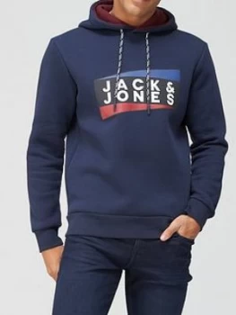 Image of Jack & Jones Anton Overhead Hoodie - Navy
