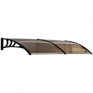 Image of OutSunny Door Canopy Brown Water proof Outdoors 1060 mm x 480 mm x 70 mm