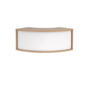 Image of Denver reception 90° corner top unit 800mm - beech with white panels