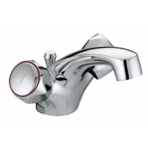 image of Value Club Dual Flow Basin Mixer Tap with Pop Up Waste - Chrome - Bristan