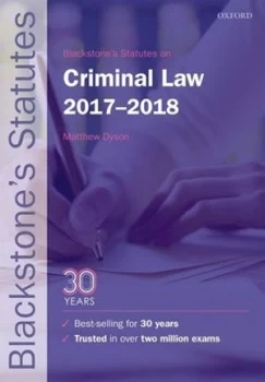 Image of Blackstones Statutes on Criminal Law 2017-2018 by Matthew Dyson Book
