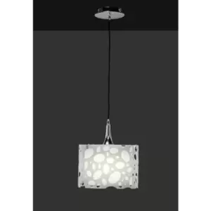 image of Lupine pendant lamp 1 E27 bulb, shiny white / white arylic / polished chrome