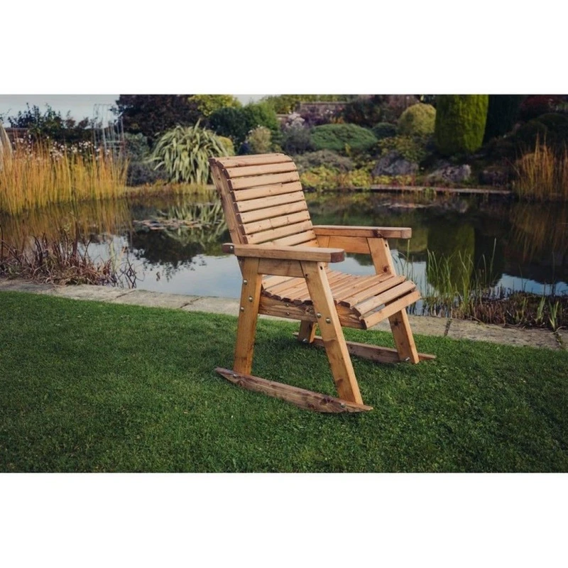 Image of Churnet Valley Garden Furniture Ltd Valley Rocking Chair - Partially Assembled - Set of Cushions Inc in Brown Brown Unisex