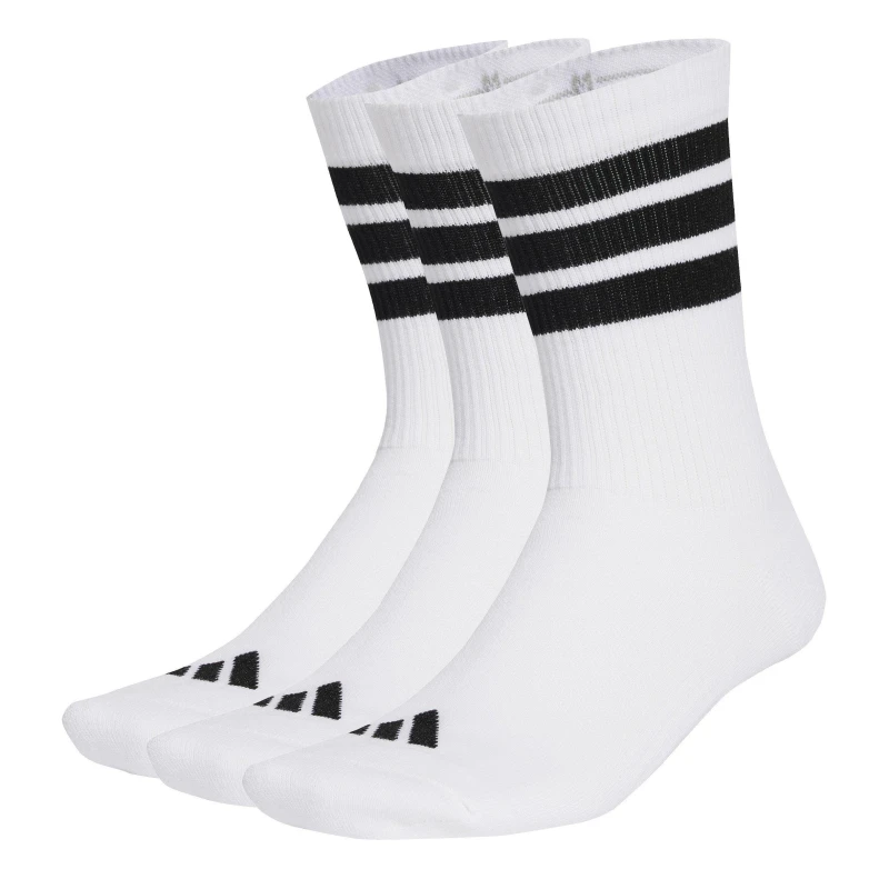 Image of adidas 3 Pack Crew Socks Adults White/Black 3S unisex XL 11-12.5