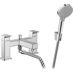 image of Hansgrohe Vernis Shape Taps Bath Shower Mixer in Chrome Brass