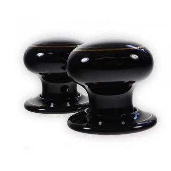 image of LocksOnline Goldline Black Porcelain Mortice Door Knob Set