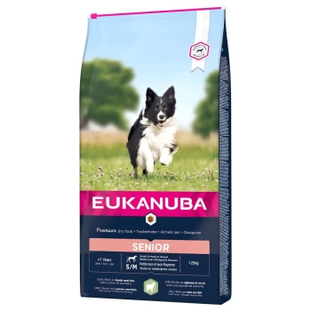 image of Eukanuba Senior Lamb and Rice Small and Medium Breed Dog Food 12kg