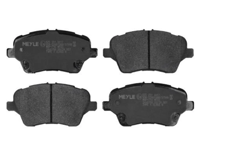 Image of MEYLE 025 251 3417 Brake pad set Front Axle, not prepared for wear warning indicator, Original Quality, with anti-squeak plate Brake Pad Set,disc bra