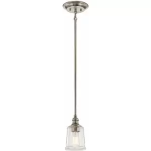 1 Bulb Ceiling Pendant Light Fitting Classic Pewter LED E27 60W Bulb