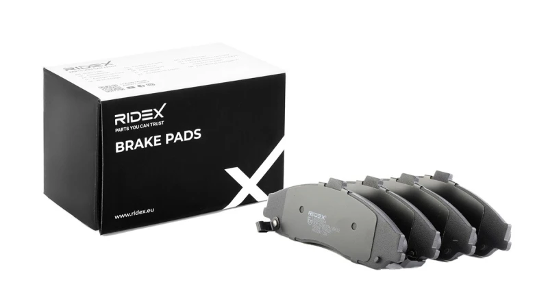 Image of RIDEX 402B0864 Brake pad set Front Axle, with acoustic wear warning Brake Pad Set,disc brake (402)