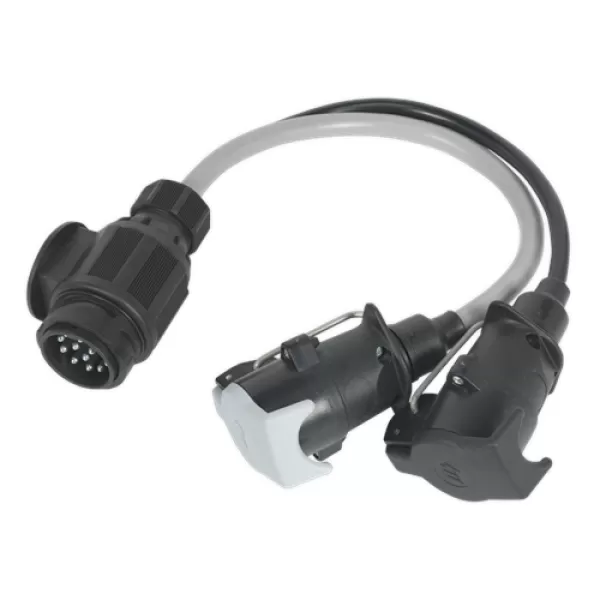 Image of Genuine SEALEY TB55 Conversion Lead 13-Pin Euro to 7-Pin N & S Type Plugs 12V