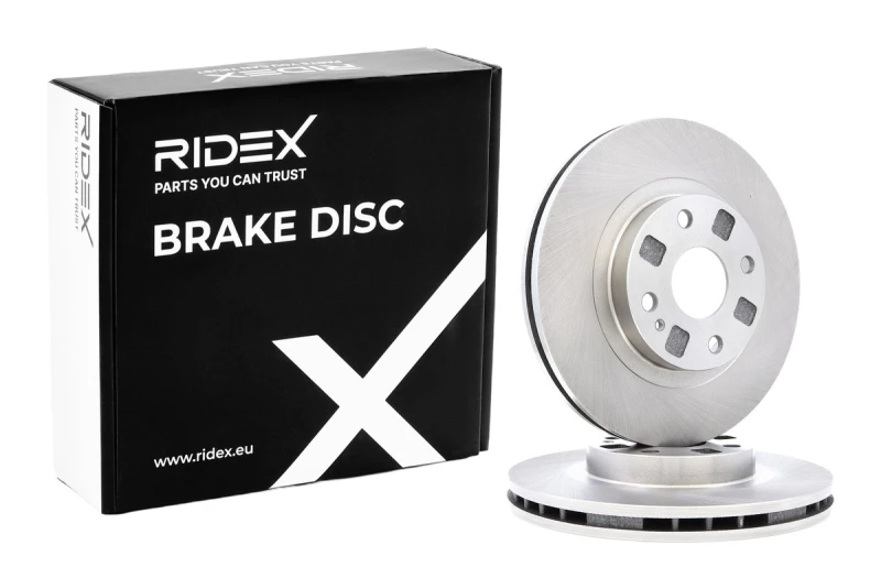 Image of RIDEX 82B0073 Brake disc Front Axle, Vented, Cast Iron, Uncoated, Untreated, without bolts/screws Cast Iron Brake Disc (82)
