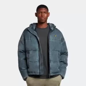 Image of Mens Washed Wadded Jacket - Dark Navy - L