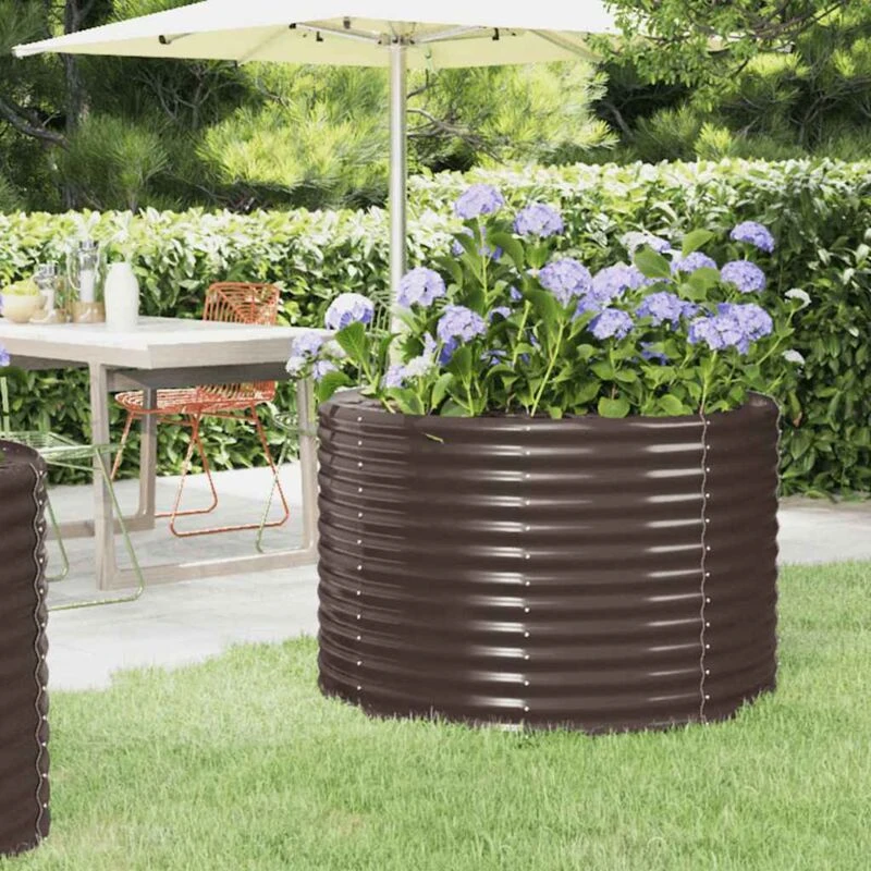 Image of vidaXL Garden Raised Bed Steel 100x100x68cm Brown, Brown 319055