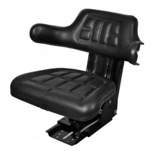 VidaXL Tractor Seat with Suspension Black