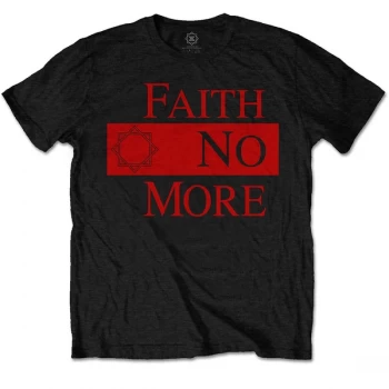 Image of Faith No More - Classic New Logo Star Unisex Large T-Shirt - Black
