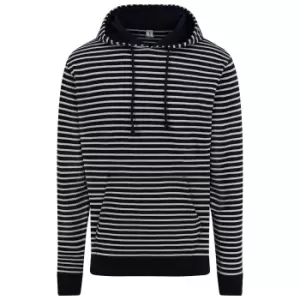 Image of AWDis Unisex Adults Nautical Striped Hoodie (XS) (Navy)