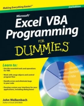 Image of Excel Vba Programming for Dummies by John Walkenbach Paperback