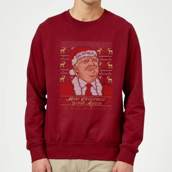 Image of Make Christmas Great Again Christmas Sweatshirt - Burgundy - XXL