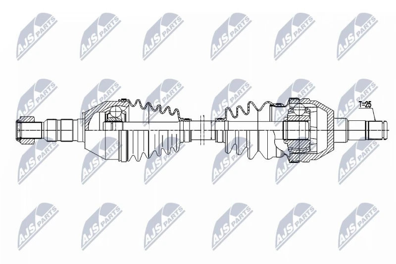 Image of NTY NPW-PL-169 Drive shaft 6-Speed Manual Transmission, Front Axle Left Drive Shaft (13)