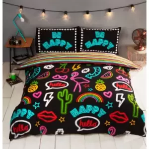 image of Be Happy Duvet Set - Double