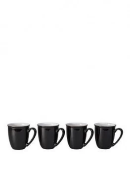 Image of Denby Elements Set Of 4 Coffee Mugs ; Black