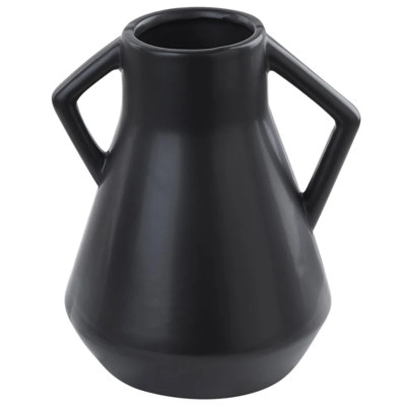 Image of Beliani Flower Vase Fermi Ceramic 20 Cm Black