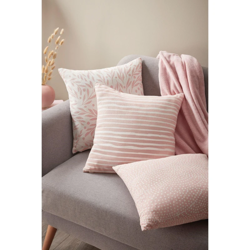 Image of Homelife Pack of 3 Charcoal Cushion Covers - Pink Pink One Size