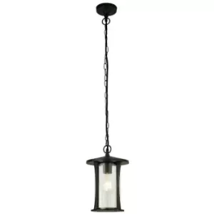 image of 03-searchlight - Pagoda 1-light outdoor pendant light - Black with clear glass