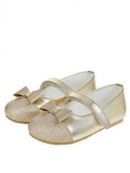 Monsoon Baby Gracie Glitter Toe Cap Walker Shoe - Gold