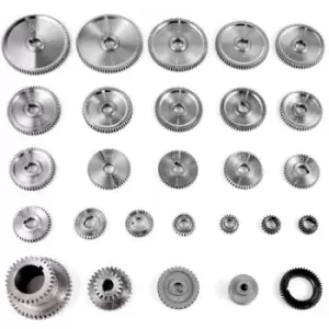 Image of VEVOR 27PCS Metal Lathe Gears, Precise Mini Lathe Replacement Gears Including Box Gear Set, Slotless Gears, Metal Motor Gears, Variable Gears, Belt Ge