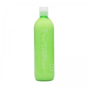 image of Om SHE Coconut & Lime Coconut Oil Body Wash 500ml