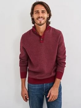 image of White Stuff Heworth Organic Cotton Funnel Neck Jumper - Red