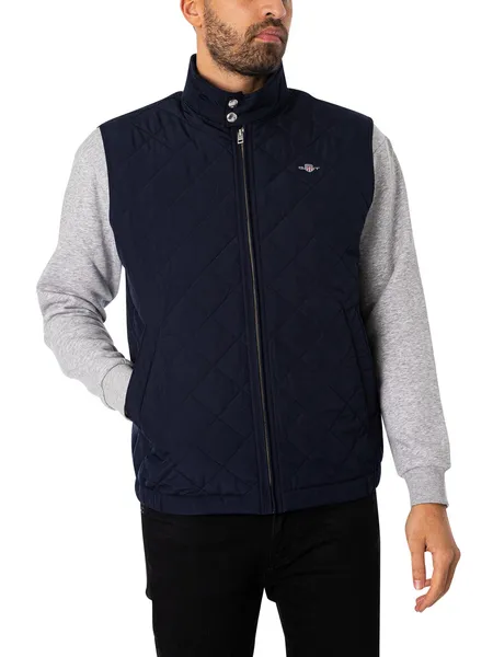 Image of Gant Quilted Windcheater Gilet Evening Blue XL