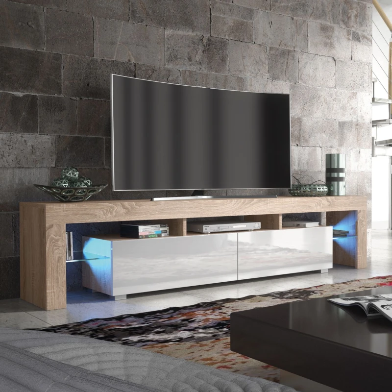 Image of Creative Furniture TV Unit 200cm Sideboard Cabinet Cupboard TV Stand Light Oak