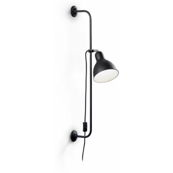 image of Ideal Lux Lighting - Ideal Lux Shower - 1 Light Wall Light Black