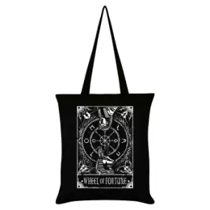 Image of Deadly Tarot Wheel Of Fortune Tote Bag (One Size) (Black/White)