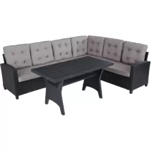 Image of Tectake - Garden rattan furniture set Catania - garden table and chairs, bistro set, garden corner sofa