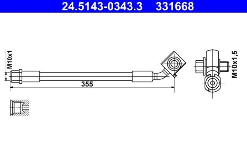 Image of Brake hose ATE 24.5143-0343.3