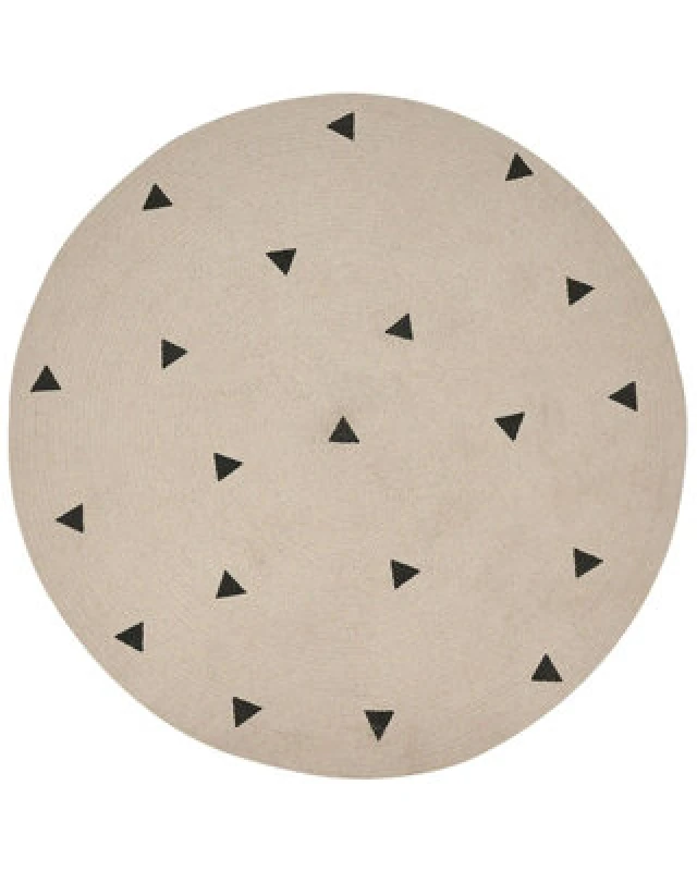 Image of Beliani Kids Rug Durg Beige 140 Cm Cotton