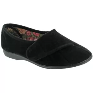 Image of GBS Womens/Ladies Audrey Touch Fasten Slippers (8 UK) (Black)